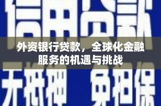 宁南外资银行贷款，全球化金融服务的机遇与挑战