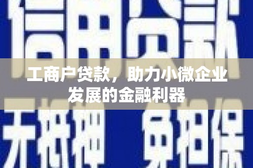宁南工商户贷款，助力小微企业发展的金融利器
